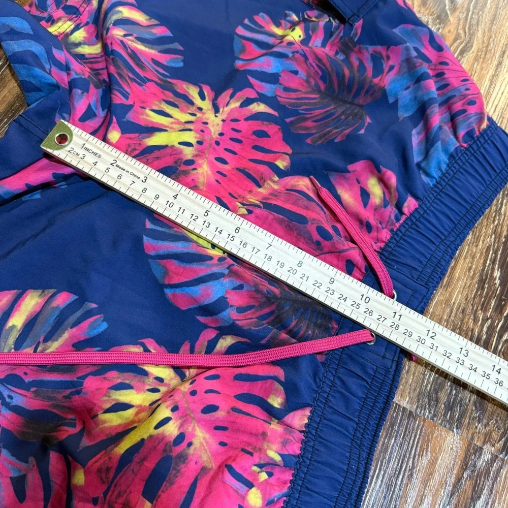 Rocorose Womens L Tropical Floral Swim Trunks Board Shorts Set 2 Large L